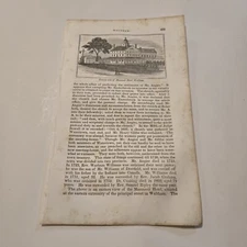 Massasoit Hotel Waltham Massachusetts c. 1839 Engraving (373)