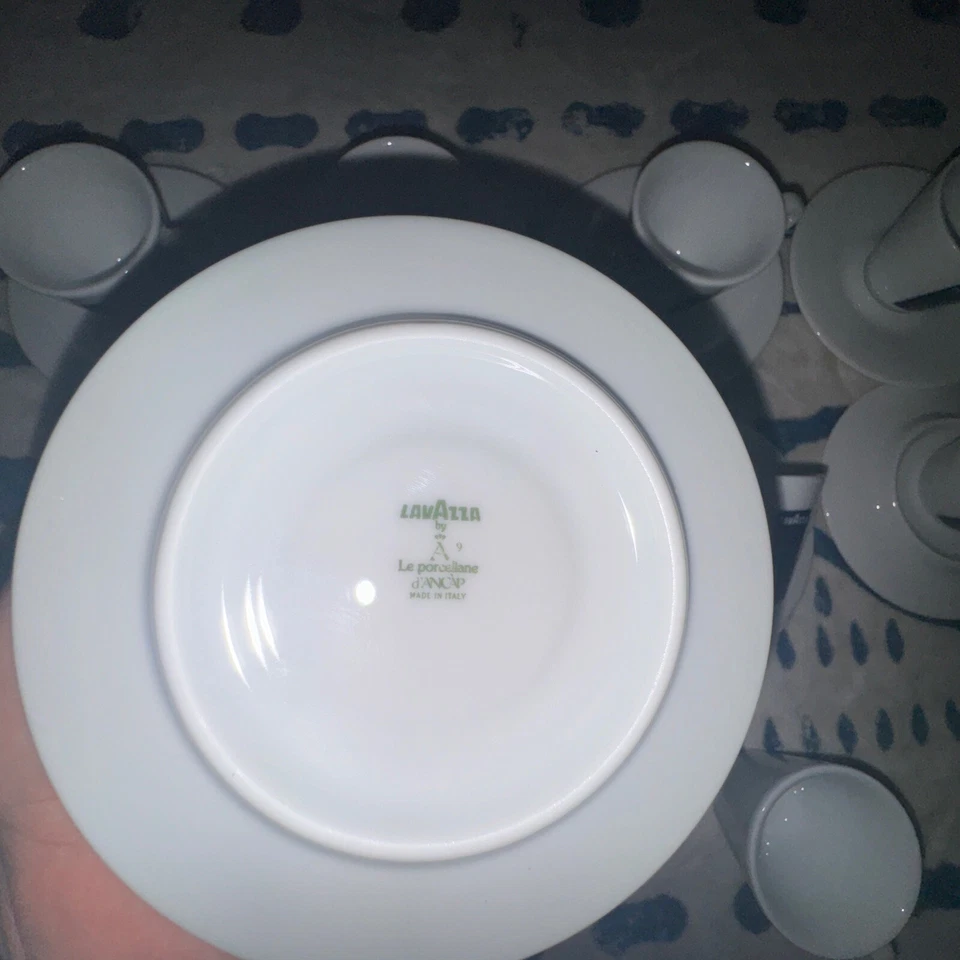 Juego de 8 tazas y platillos espresso vintage LavAzza, hechos en Italia, porcelana Foto 4 de 4