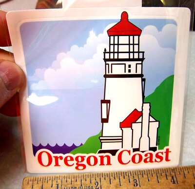 Lighthouses of the Oregon Coast, peel & stick decal, great souvenir for Car, RV