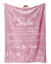 60x50 Inch Sister Birthday Graduation Valentines Mothers Day Throw Blanket