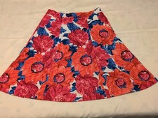 TalbotsRed, Blue Orange Bright Floral Short Skirt With 2 Pockets Size 8