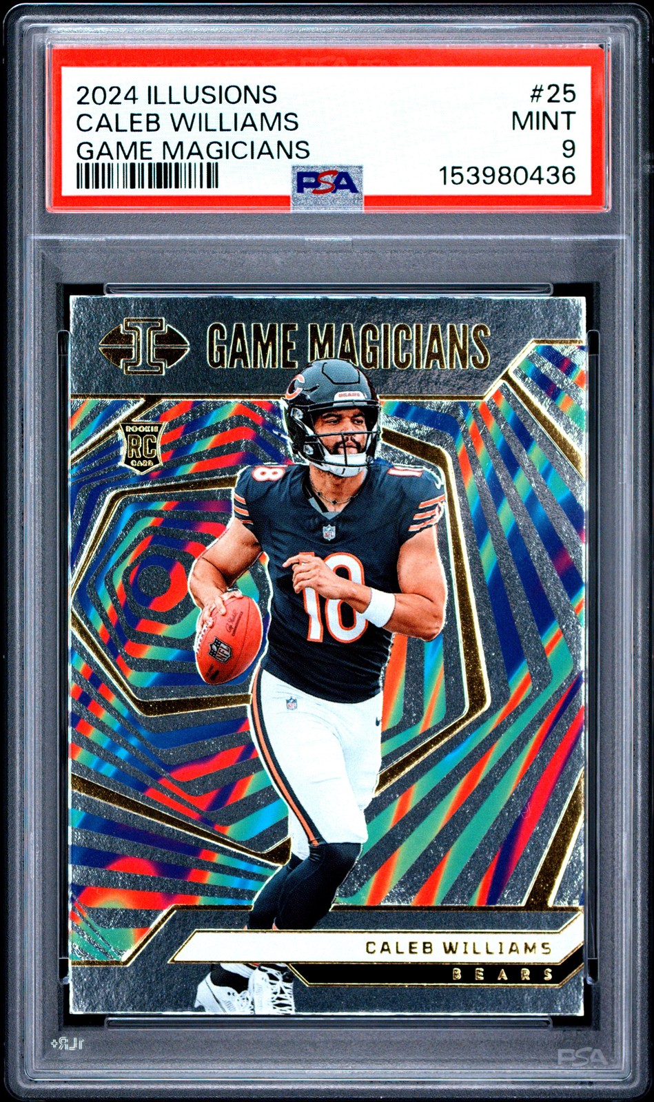 2024 PANINI ILLUSIONS GAME MAGICIANS #25 CALEB WILLIAMS PSA 9