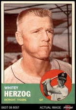 1963 Topps #302 Whitey Herzog Tigers HOF 7.5 - NM+