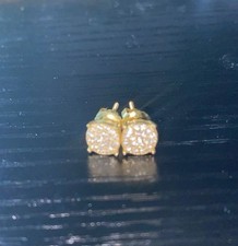 14k Yellow Gold Lab-Created Diamond Stud Earr...