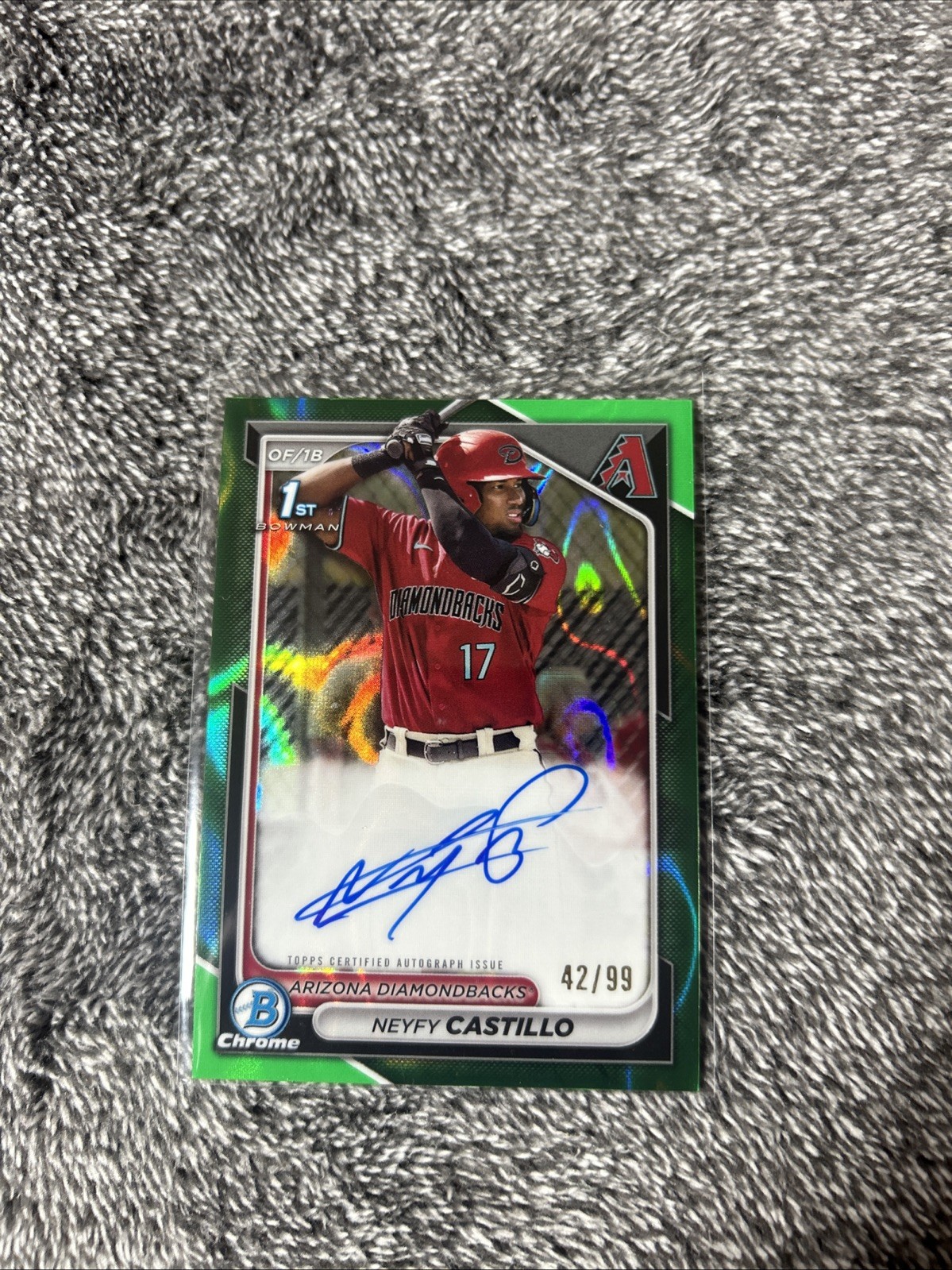 2024 Bowman Chrome Neyfy Castillo 1st Chrome Auto Green Refractor 42/ 99 #CPA-NC