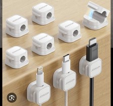   Magnetic Cable Organizer Clips, Adhesive Holder, 9 pc