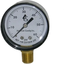 American Granby EC27091G Pressure Gauge - 0.25" NPT Plastic Case