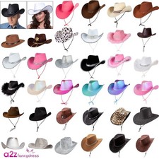 Adult Texan Cowgirl Cowboy Hat Stetson Wild West Hen Stag Fancy Dress Mens Women