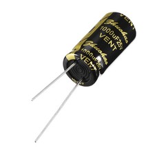 10 Pcs Aluminum Electrolytic Capacitors, 25V 1000uF 10x20mm Black 