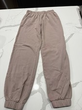 Beige Women's Tapered Cuffed Elastic Waist Sweatpants