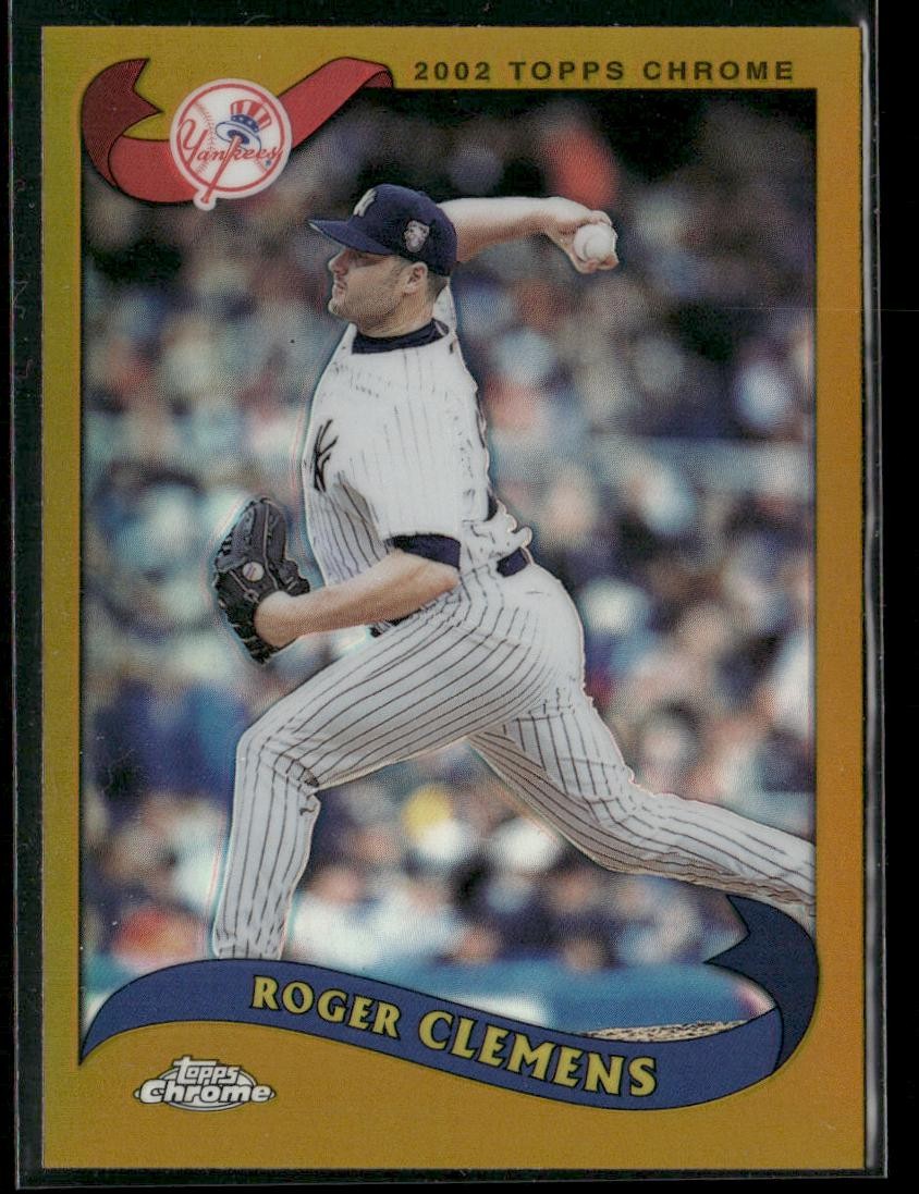 2002 Topps Chrome Roger Clemens #60 Gold Refractor New York Yankees