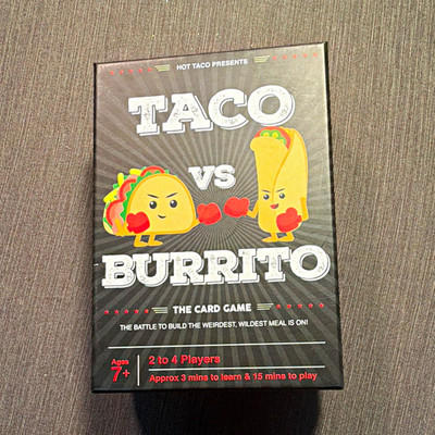 Hot Taco Taco vs Burrito Strategy Card Game Complete Set, 2-4 Players, 2018