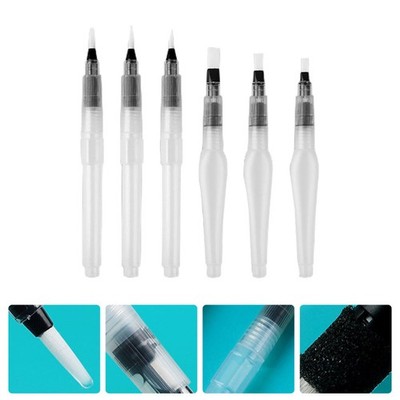 6 Pcs Brush Set Travel Student Water Colour Pens Brushes Color