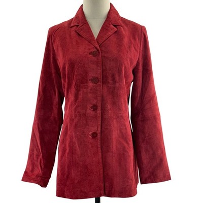 Vintage 90s Red Leather Jacket Women's Small Pursuits Ltd.