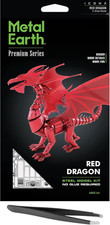 Fascinations Premium Series Red Dragon 3D Metal Model Kit Bundle with Tweezers