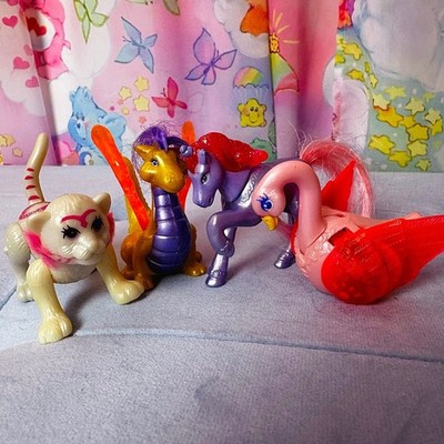Vintage Littlest Pet Shop Happy Meal Toys Lot of 4 Unicorn Dragon Swan Tiger 90s