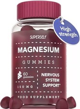 Superself Magnesium Gummies Supplements for Adults Kids 150mg 60 gummies 1.44 per thousand milligrams