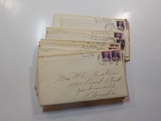 14 WW2 Letters Fort Clayton Panama Canal Zone Jacksonville Florida WWII Lot VTG
