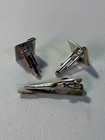 VTG Swank Gold Plated Cufflinks & Tie Clip Set with a Textured Linear Design — photo 2