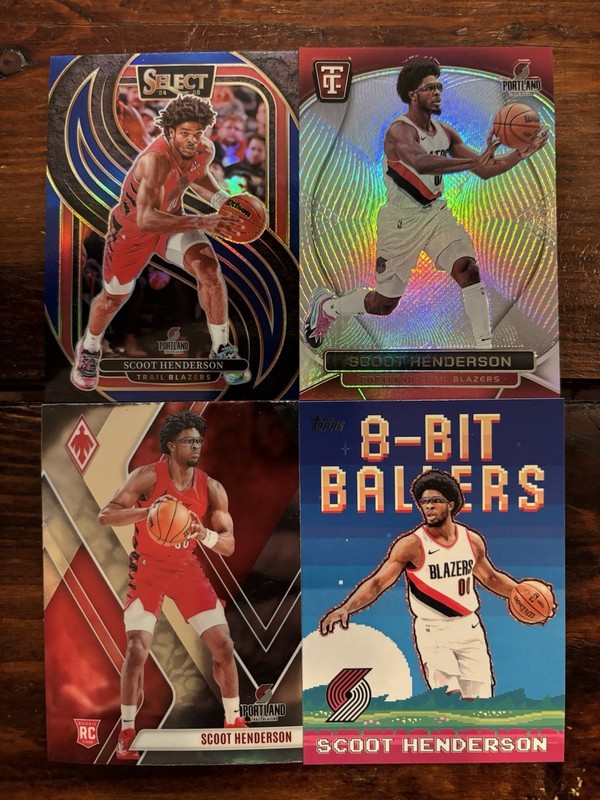 Scoot Henderson 4 Card LOT! Blue Premier Level / Rookie / 8 Bit Ballers