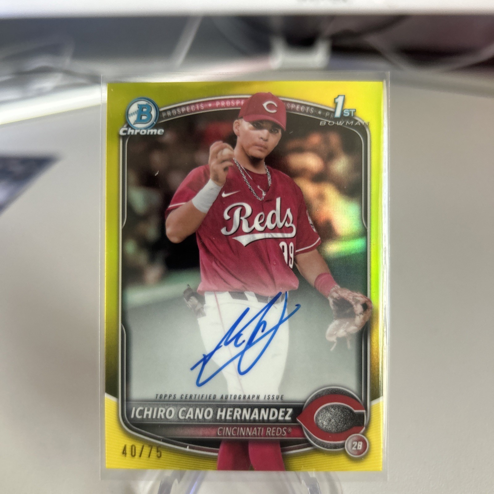 2025 Bowman Ichiro Cano Hernandez Chrome Auto Yellow Refractor 1st #40/75