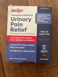 URINARY PAIN RELIEF HIGHEST DOSE 12 TABS TOTAL , NEW SEALED