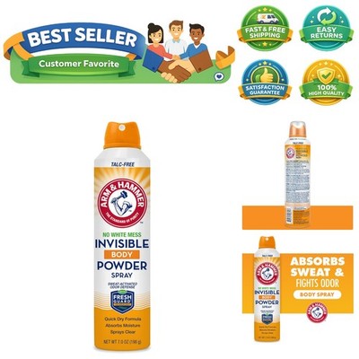 7 Oz Arm & Hammer Talc-Free Spray Powder for Body - Refreshing Unisex Solution