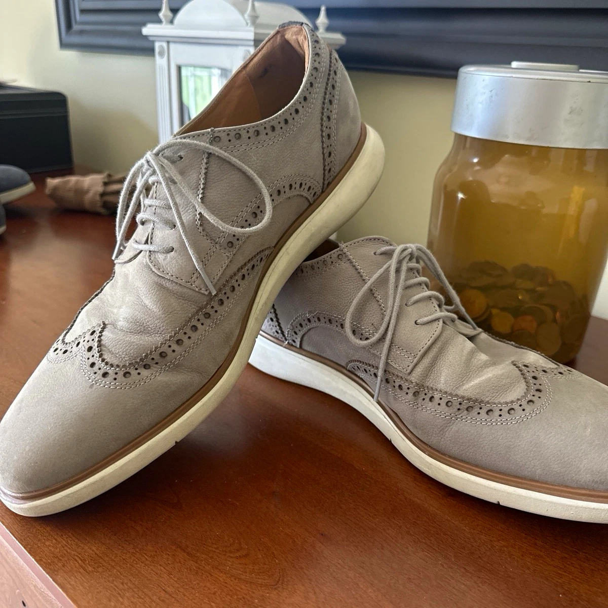 Paisley & Gray Telford Men’s Gray Suede Wingtip Oxford Dress Shoes Size 10.5 Paisley Wingtip Dress Shoes for Men for sale | eBay main image 3