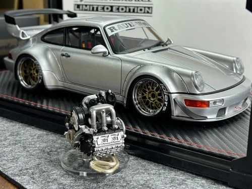IG Ignition Model 1/18 Porsche 911 RWB 964 Silver with Engine IG2467 Resin Model - Picture 9 of 13