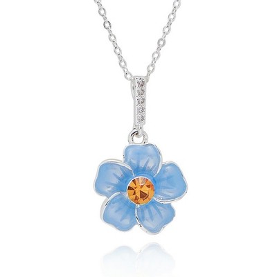 equilibrium Forget Me Not Silver Plated Dainty Flower Necklace