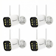 4Pack 2.4/5G WiFi 3MP Security Camera Outdoor Wireless Camera Color Night Vision