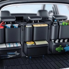 Car Trunk Organizer Hanging Back Seat Storage Bag Leatherette SUV Van Truck
