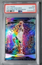 2024-25 Panini Prizm - Fireworks Anthony Edwards #25 Silver Prizm PSA 10