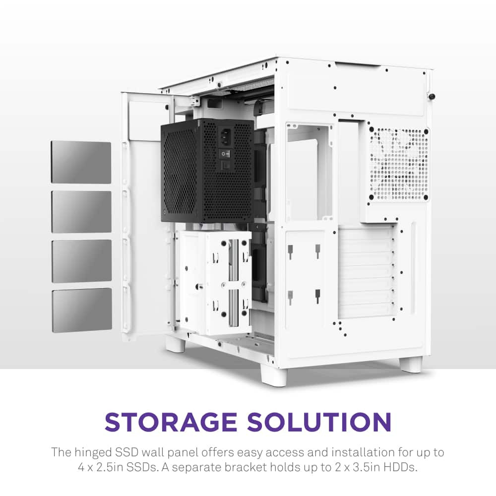 Корпус для ПК NZXT - H9 Flow ATX Mid-Tower с двумя камерами - Белый