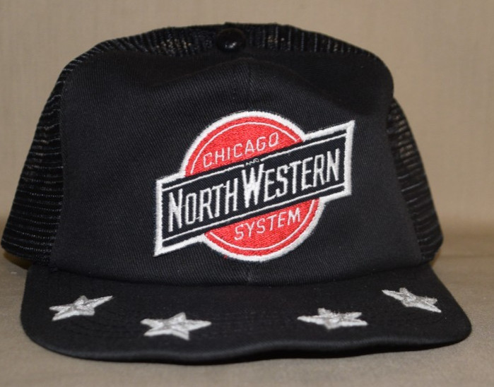 Vintage Chicago North Western Railroad Baseball Cap with Stars on Brim