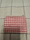 Pink & White Gingham Makeup Bag Zip Pouch with Zipper Closure — photo 2