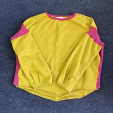 Natural Life Shirt Womens LXL Yellow Pink Colorblock Long Sleeve Crew Neck Tee