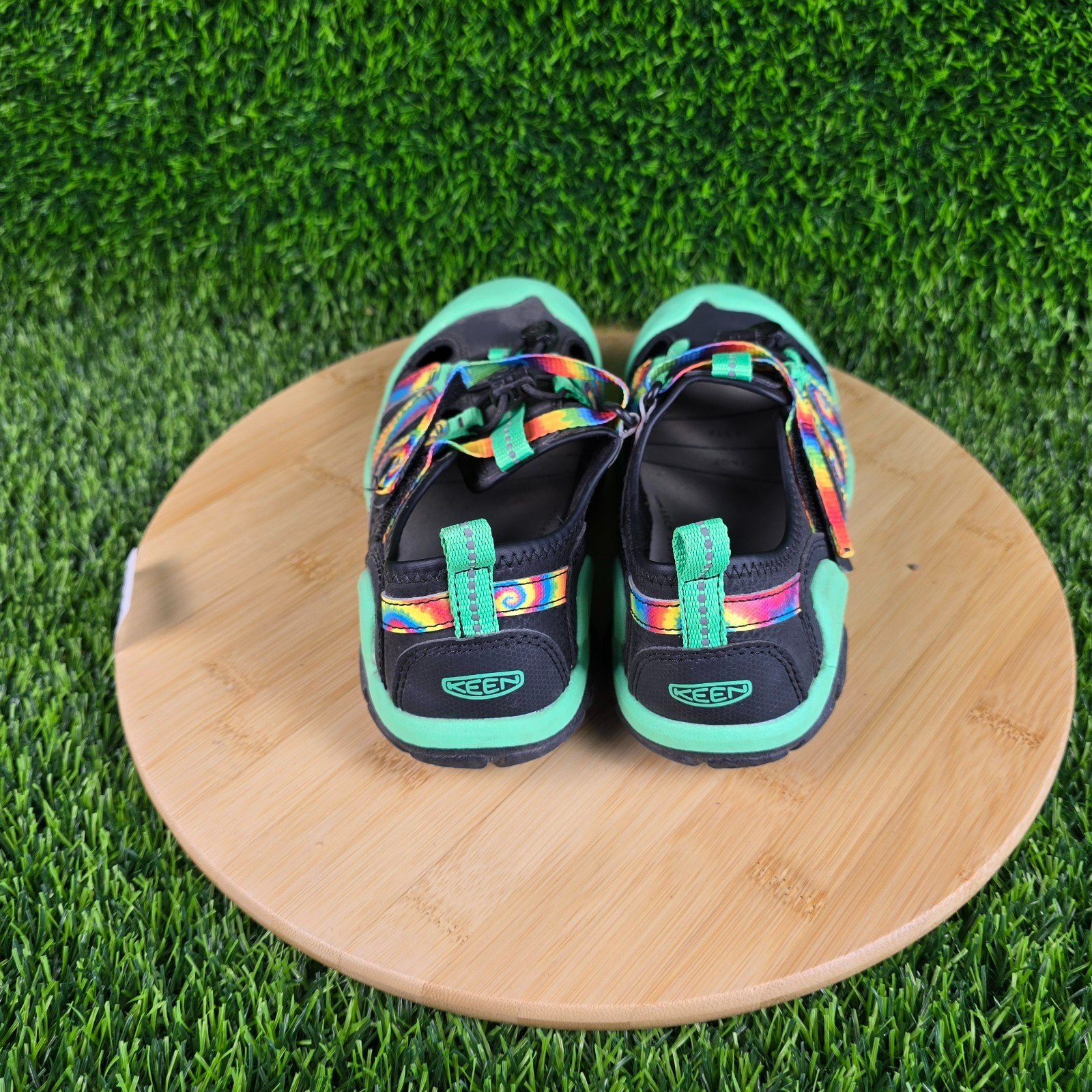 Sandali KEEN Newport H2 giovani taglia 3 tie dye swirl nero verde scarpe acqua