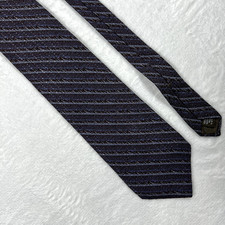 Calvin Klein Men's Necktie Tie Purple Navy Silk Diagonal Striped Made in USA