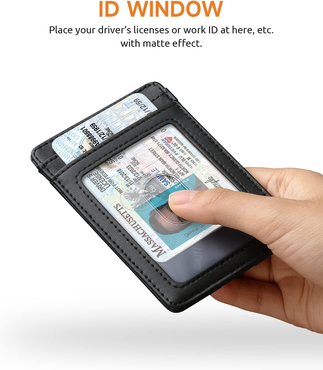 Buffway Mens Slim Wallet, Minimalist Thin Front Pocket Leather Credit Card 