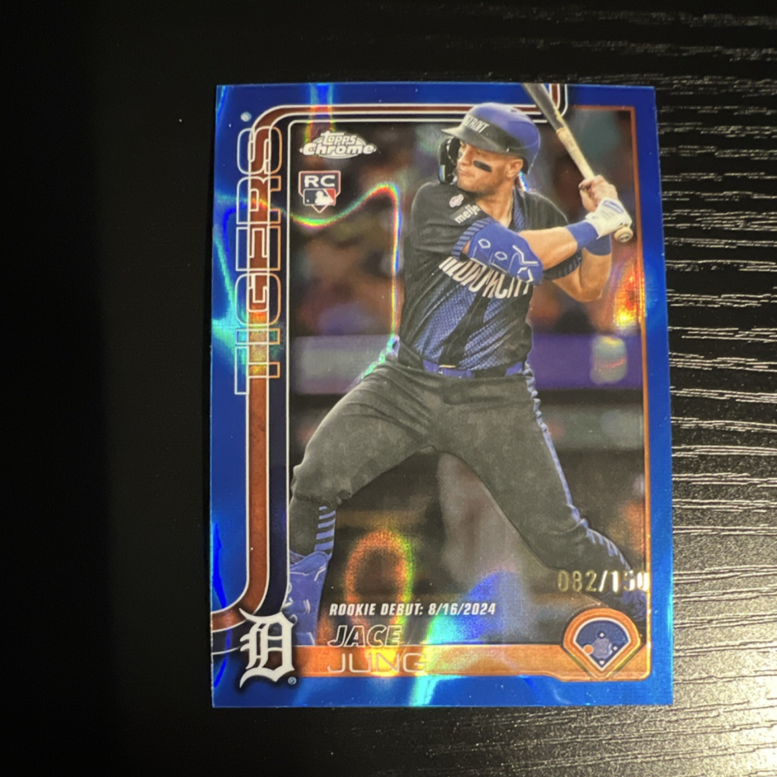 2025 Topps Chrome Update Jace Jung RC #USC121 Blue Lava /150 Detroit Tigers