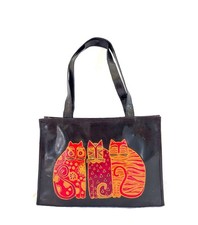 VTG Laurel Burch Feline Mini Tote Glazed Blac...