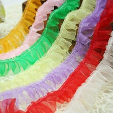 11 Yards 25mm Pleated Organza Trim - Ruffled Lace for Sewing Wedding Decor