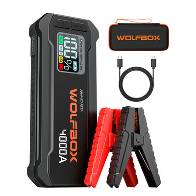 WOLFBOX 4000A Starthilfe, 12V Autobatterie Jump Starter, Schnellladung 24000mAh