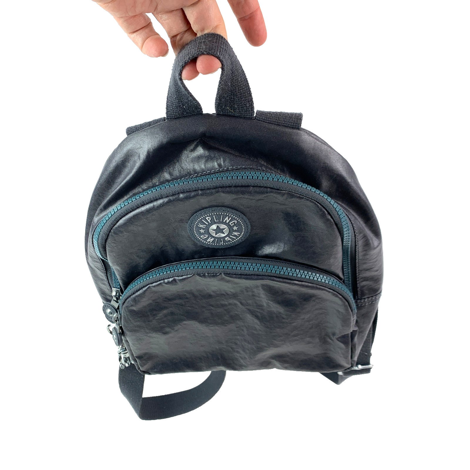 Kipling Mini Small Metallic Gray Backpack KL1742-… - image 6