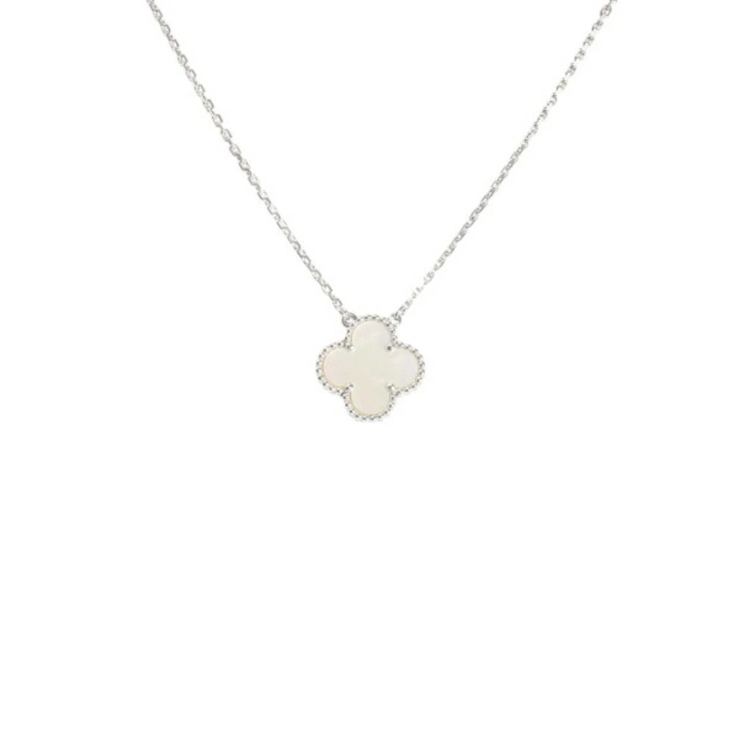 Van Cleef & Arpels Vintage Alhambra 18k White G Necklace U YUKI 0