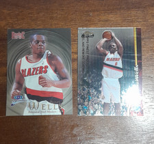 Fleer Brilliants Topps Finest Bonzi Wells Trail Blazers NBA Rookie Card Lot - 2