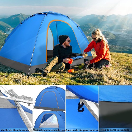 2-3 Man Automatic Instant Double Layer Pop Up Camping Tent Waterproof Outdoor UK - Picture 13 of 16