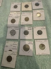 Vintage lot of 17 German coins 1876,1878,1924-1994 please read 