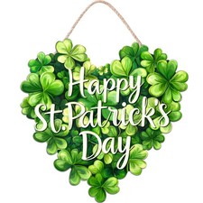 St. Patrick's Day Decorations Wooden Shamrock Door Wreath for Front Door